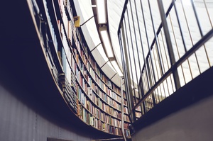 Curved Shelf of Books