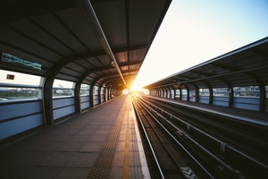 Sunset Silhouette at the Train Station