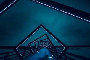 Glowing Neon Cubes