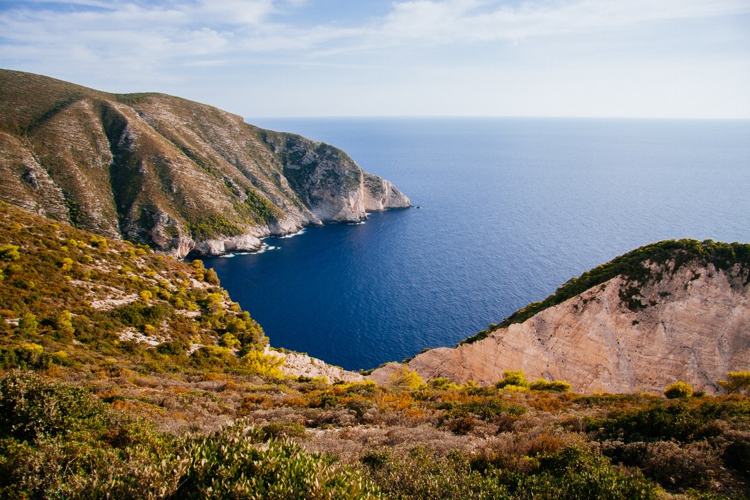 Cliffside Meeting the Ocean