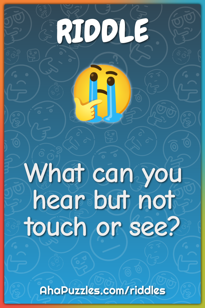 What can you hear but not touch or see?