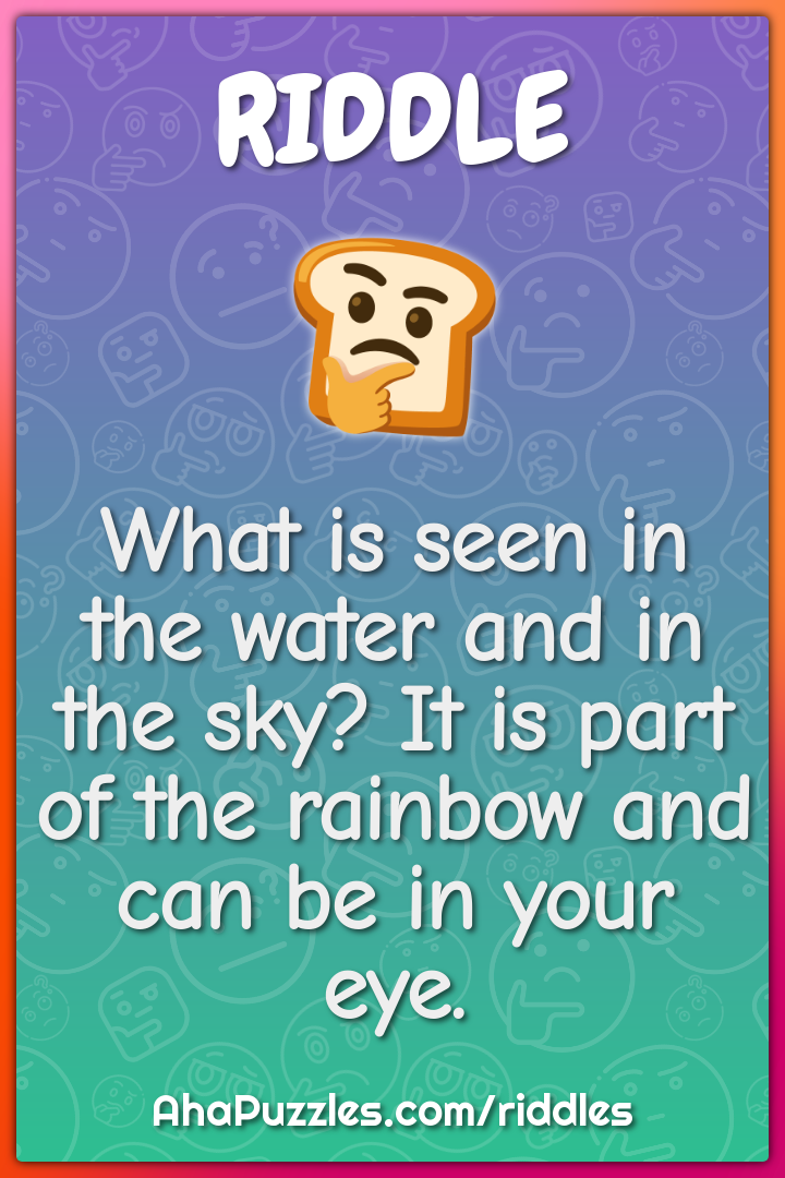 What is seen in the water and in the sky? It is part of the rainbow...