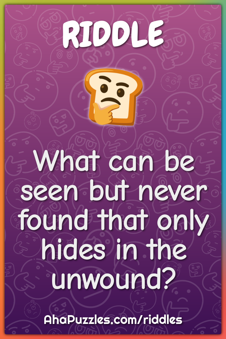 What can be seen but never found that only hides in the unwound?
