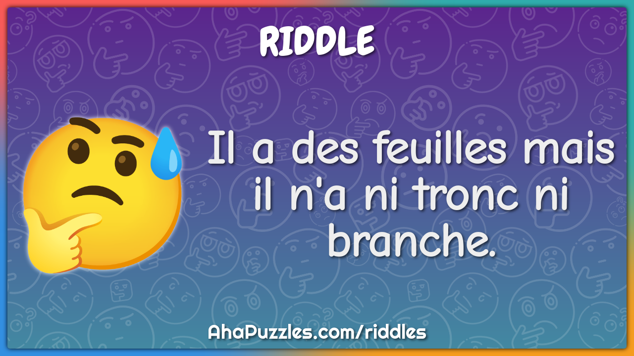 Il a des feuilles mais il n'a ni tronc ni branche.