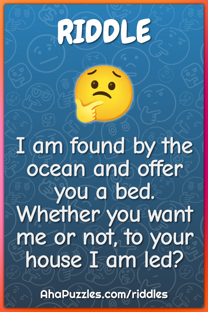 I am found by the ocean and offer you a bed. Whether you want me or...