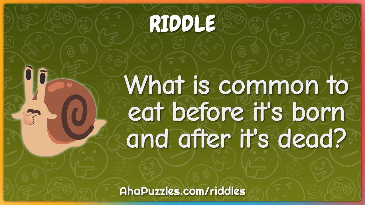 What is common to eat before it's born and after it's dead?