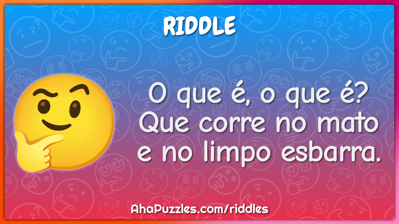 O que é, o que é? Que corre no mato e no limpo esbarra.