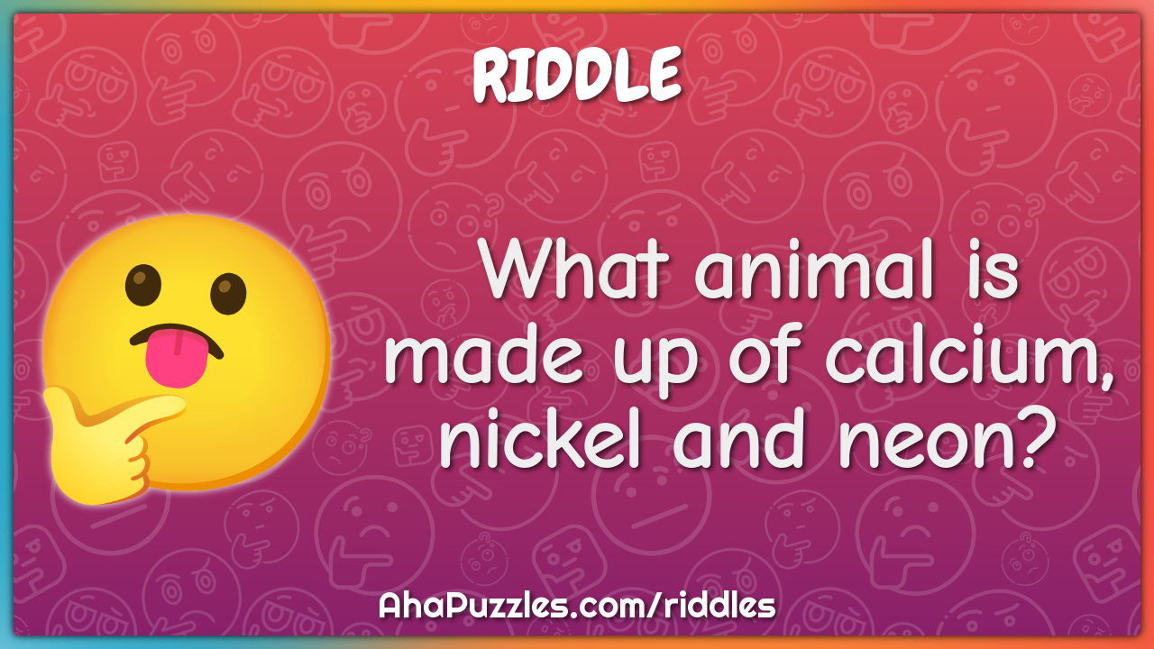 What animal is made up of calcium, nickel and neon?