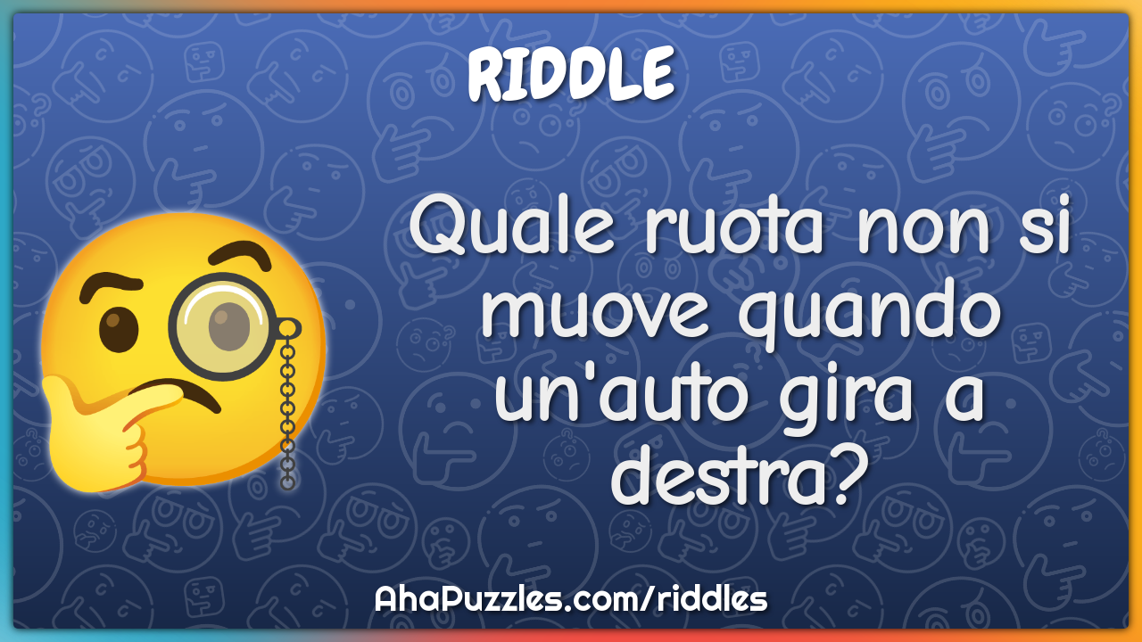 Quale ruota non si muove quando un'auto gira a destra?
