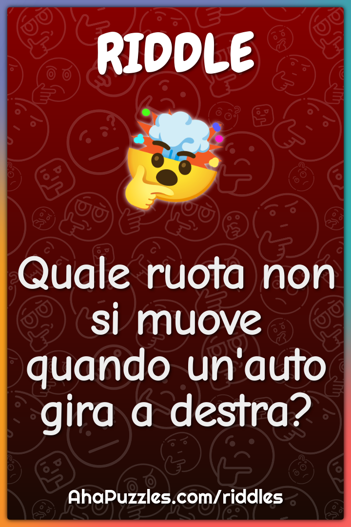 Quale ruota non si muove quando un'auto gira a destra?