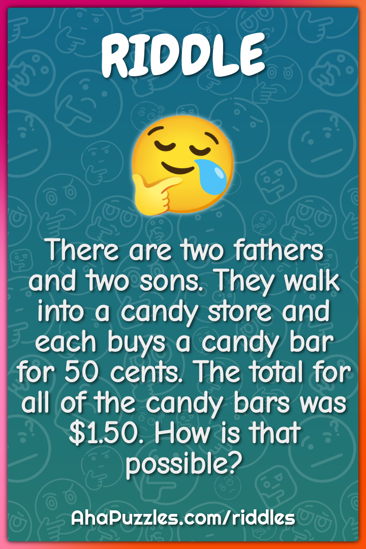 There are two fathers and two sons. They walk into a candy store and...