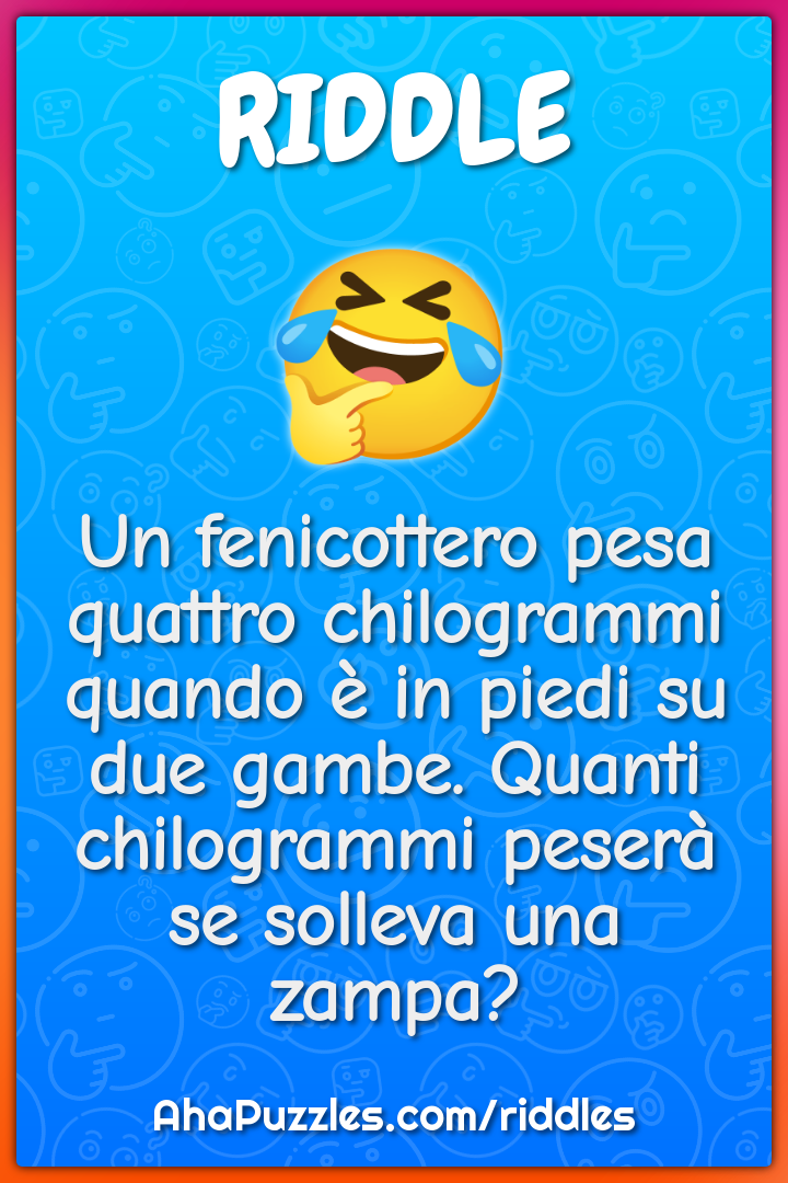 Un fenicottero pesa quattro chilogrammi quando è in piedi su due...