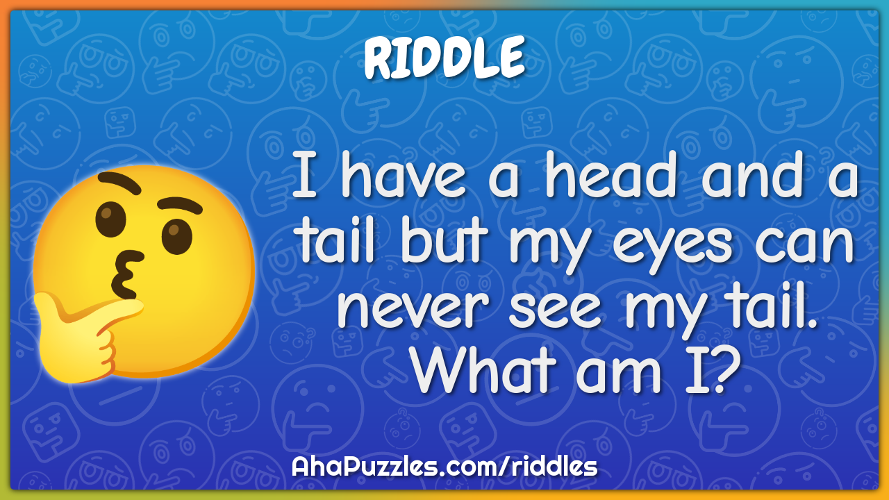 I have a head and a tail but my eyes can never see my tail. What am I?
