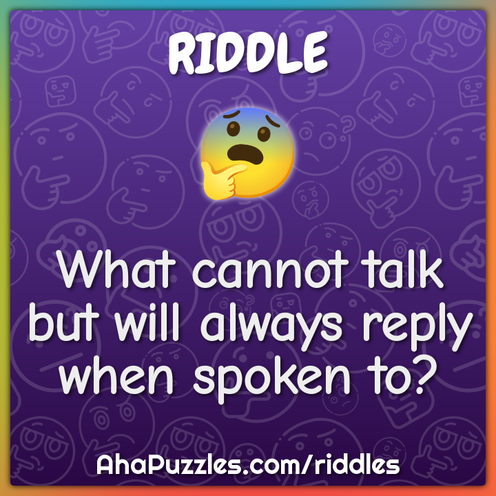 What cannot talk but will always reply when spoken to?