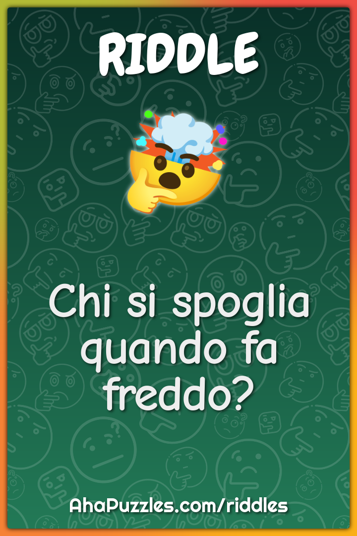 Chi si spoglia quando fa freddo?