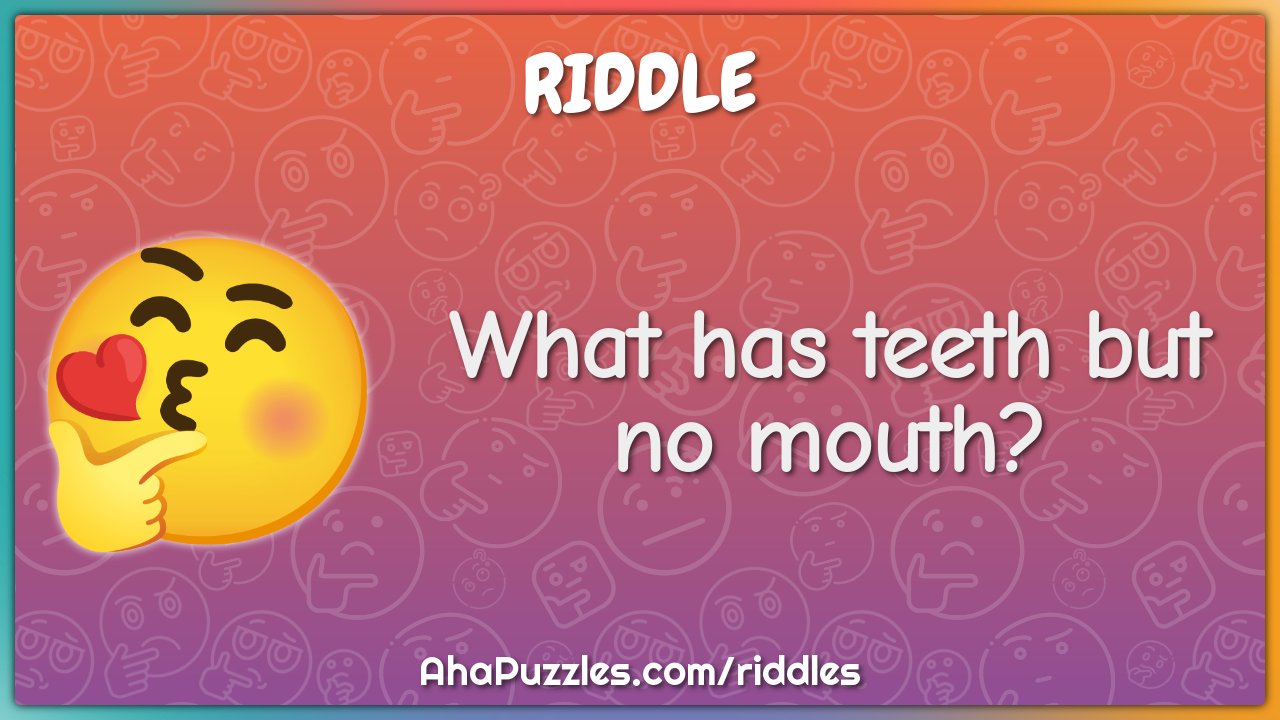 What has teeth but no mouth?