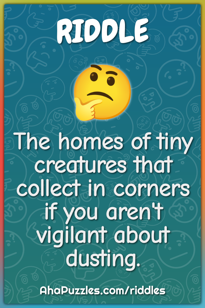 The homes of tiny creatures that collect in corners if you aren't...