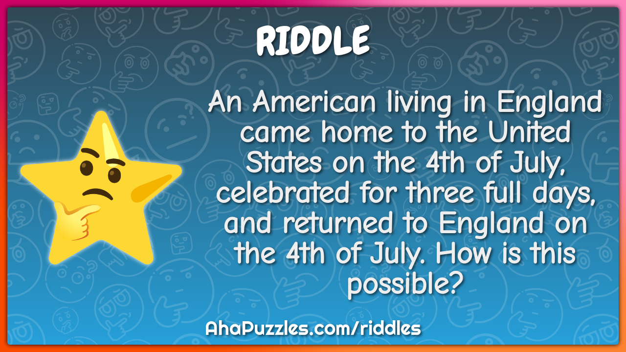An American living in England came home to the United States on the...