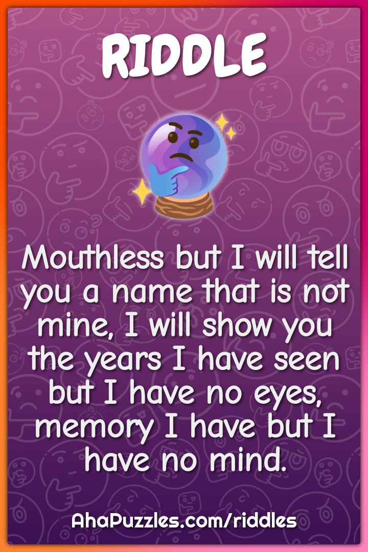 Mouthless but I will tell you a name that is not mine, I will show you...
