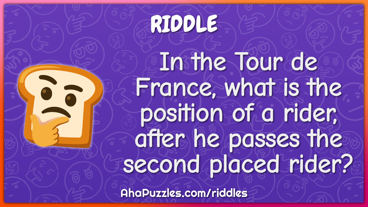 In the Tour de France, what is the position of a rider, after he...