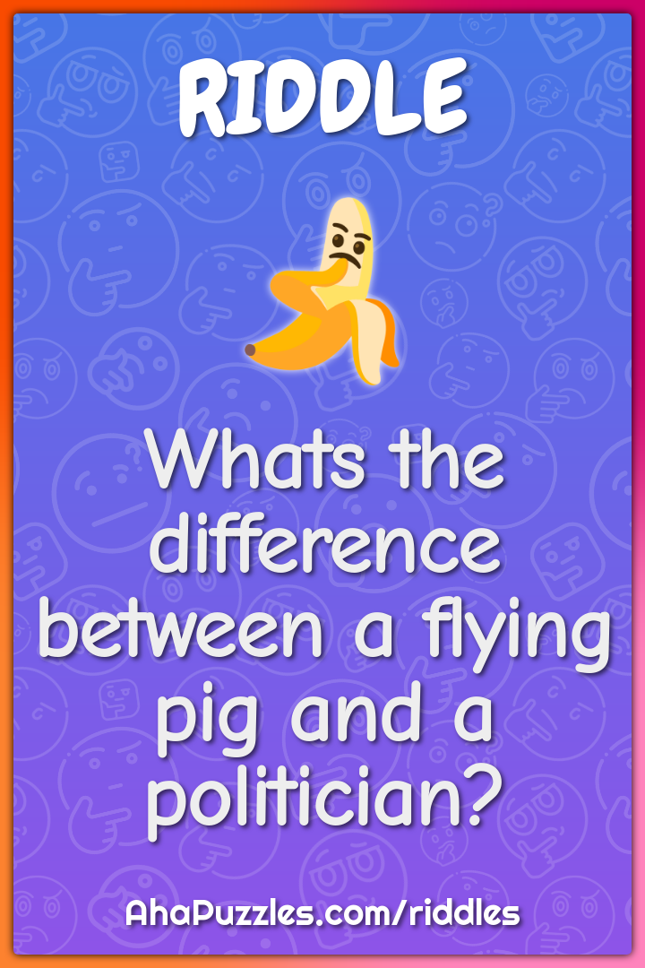 Whats the difference between a flying pig and a politician?