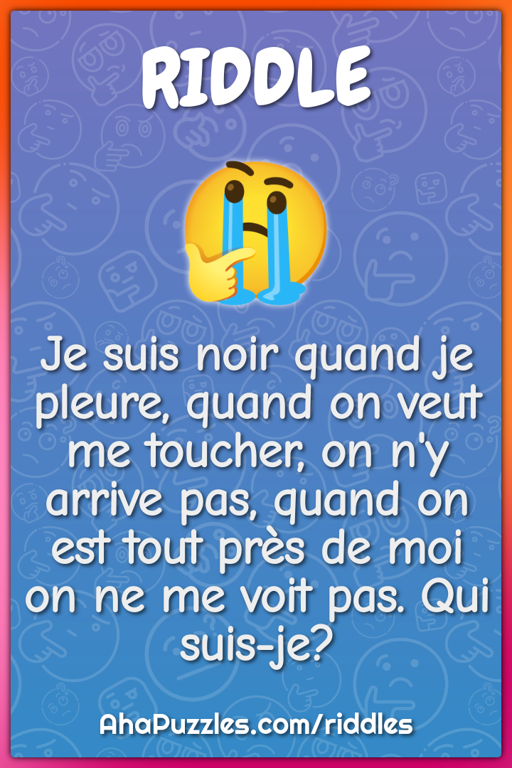Je suis noir quand je pleure, quand on veut me toucher, on n'y arrive...