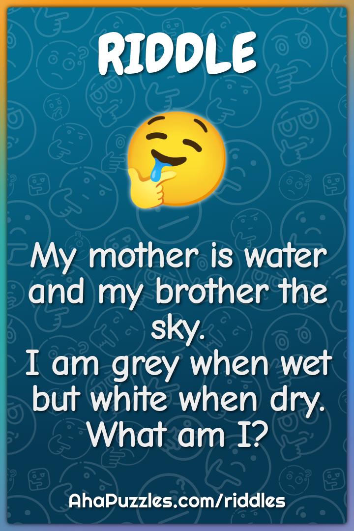 My mother is water and my brother the sky. I am grey when wet but...