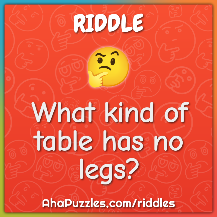 What kind of table has no legs?