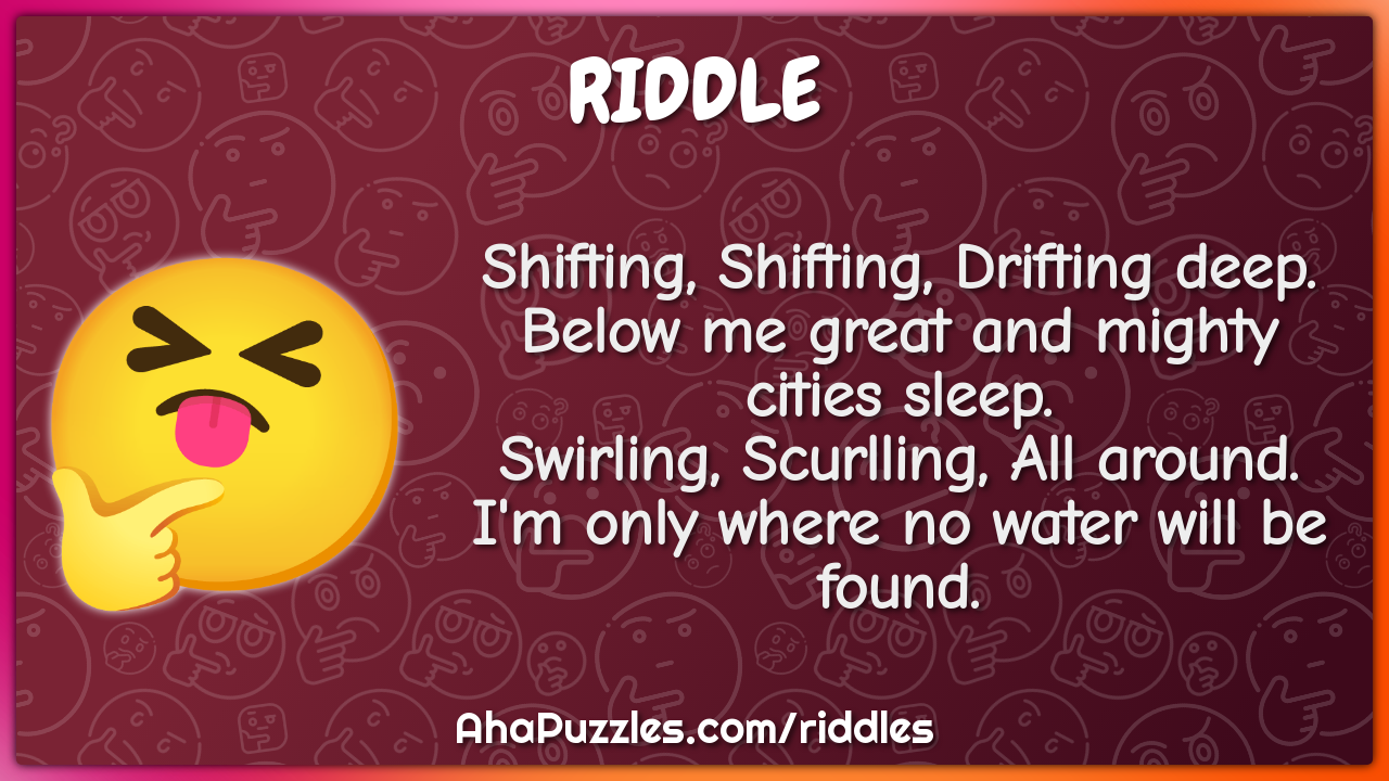 Shifting, Shifting, Drifting deep. Below me great and mighty cities...