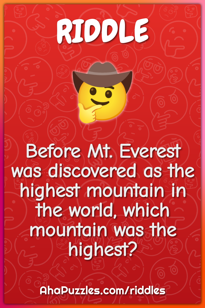 Before Mt. Everest was discovered as the highest mountain in the...