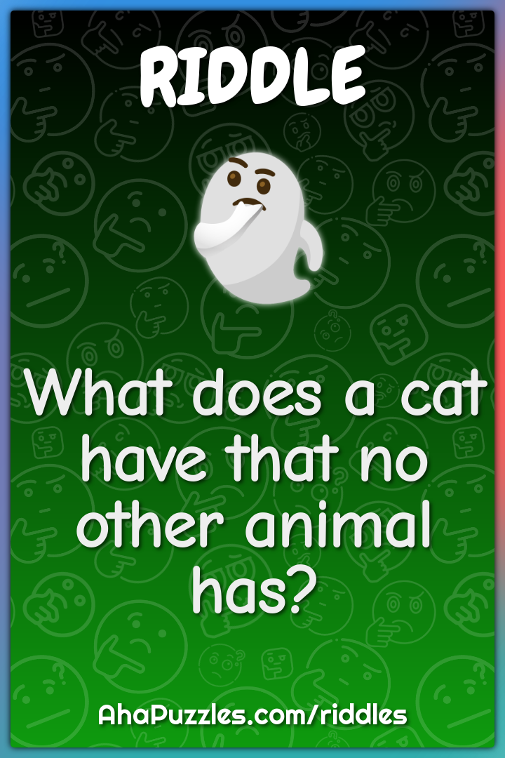 What does a cat have that no other animal has?