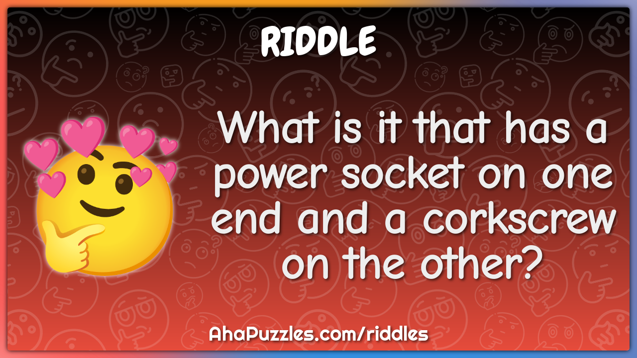 What is it that has a power socket on one end and a corkscrew on the...