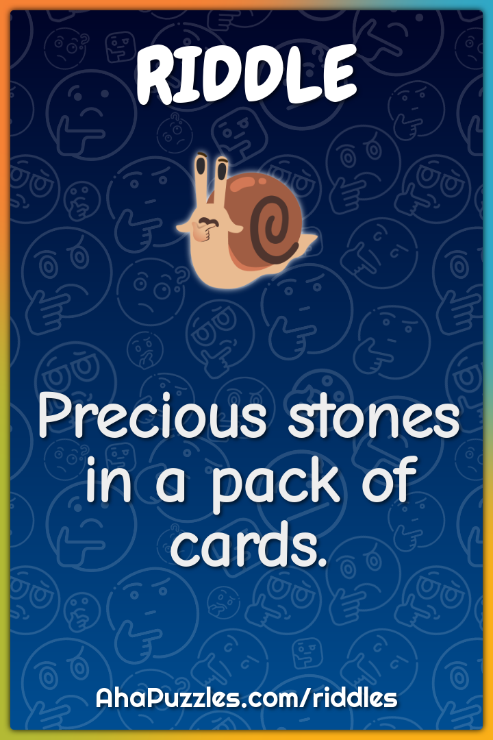 Precious stones in a pack of cards.