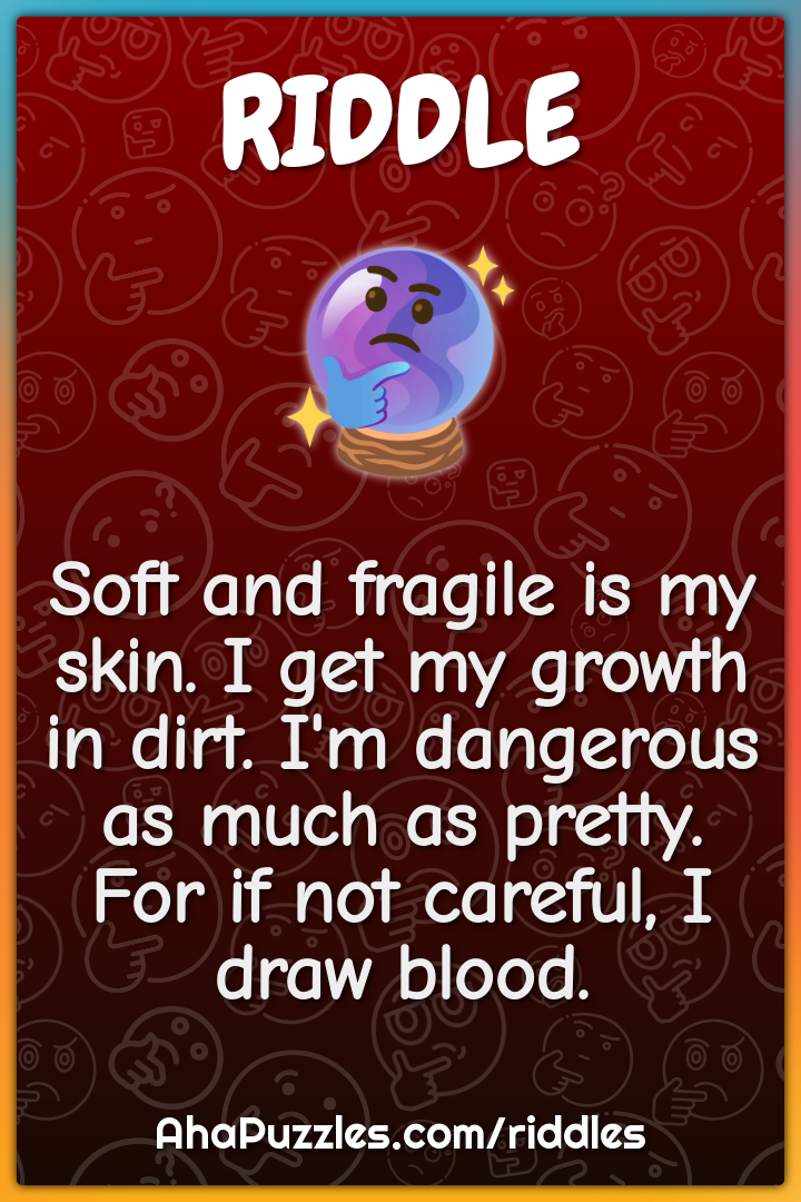 Soft and fragile is my skin. I get my growth in dirt. I'm dangerous as...